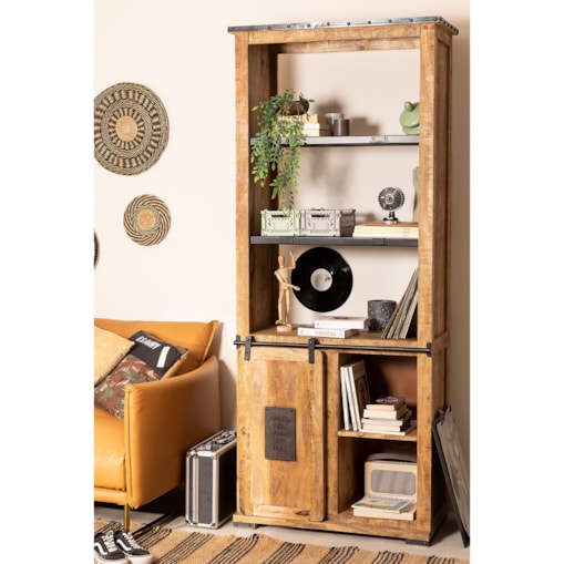 Regał z szufladami drewno mango Elei 211 cm