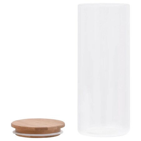 vidaXL Szklane słoje z bambusową pokrywką, 6 szt., 1000 ml