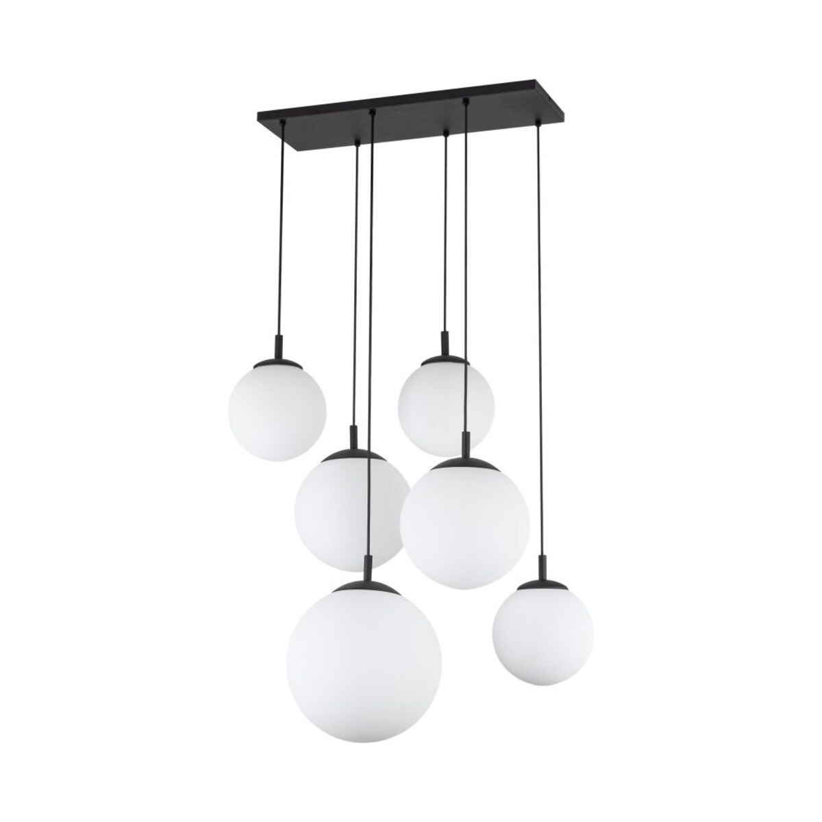 Lampa wisząca TK Lighting ESME WHITE 4793, 6xE27, regulowana, biało-czarna, nowoczesna do salonu i jadalni
