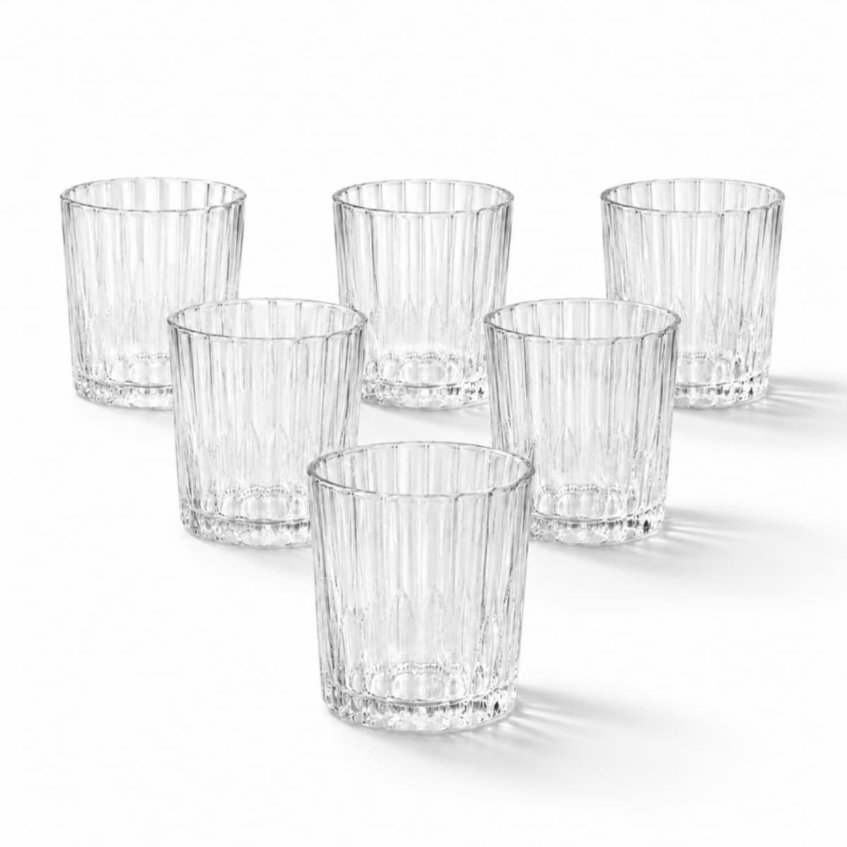 Zestaw 6 szt szklanek ryflowanych do latte, napojów, drinków 210ml SZK224ZESTAW6