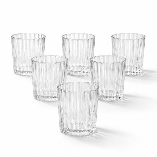 Zestaw 6 szt szklanek ryflowanych do latte, napojów, drinków 210ml SZK224ZESTAW6