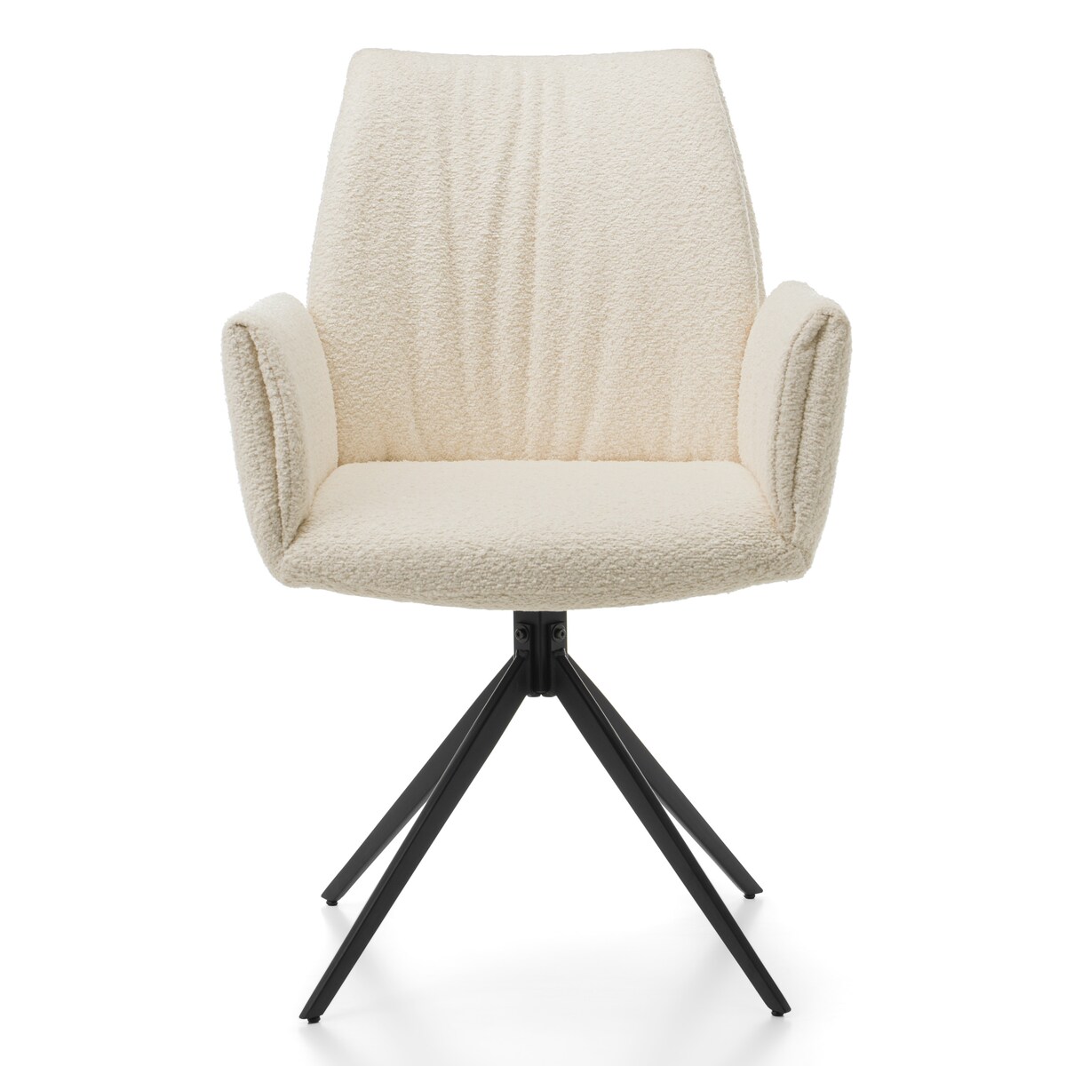 Krzesło tapicerowane szenilowe boucle ecru glamour do salonu PRATO jasnobeżowe