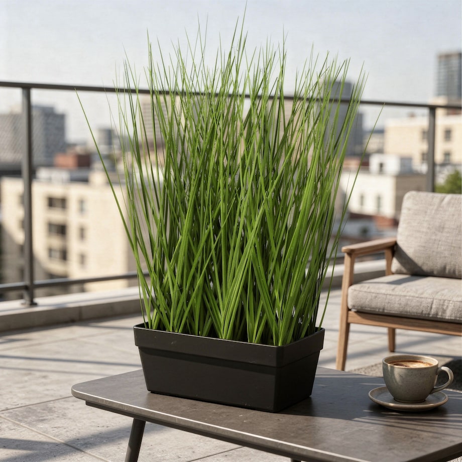 Trawa w doniczce SZTUCZNA 38 cm ZIELONA wazonu KWIATY na BALKON jak ŻYWE