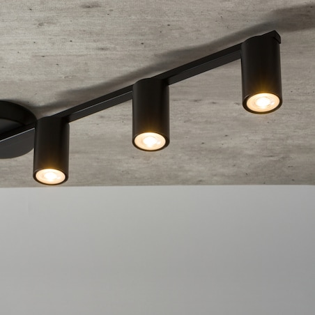 Tuby do sypialni Sky czarna lampa sufitowa metalowa