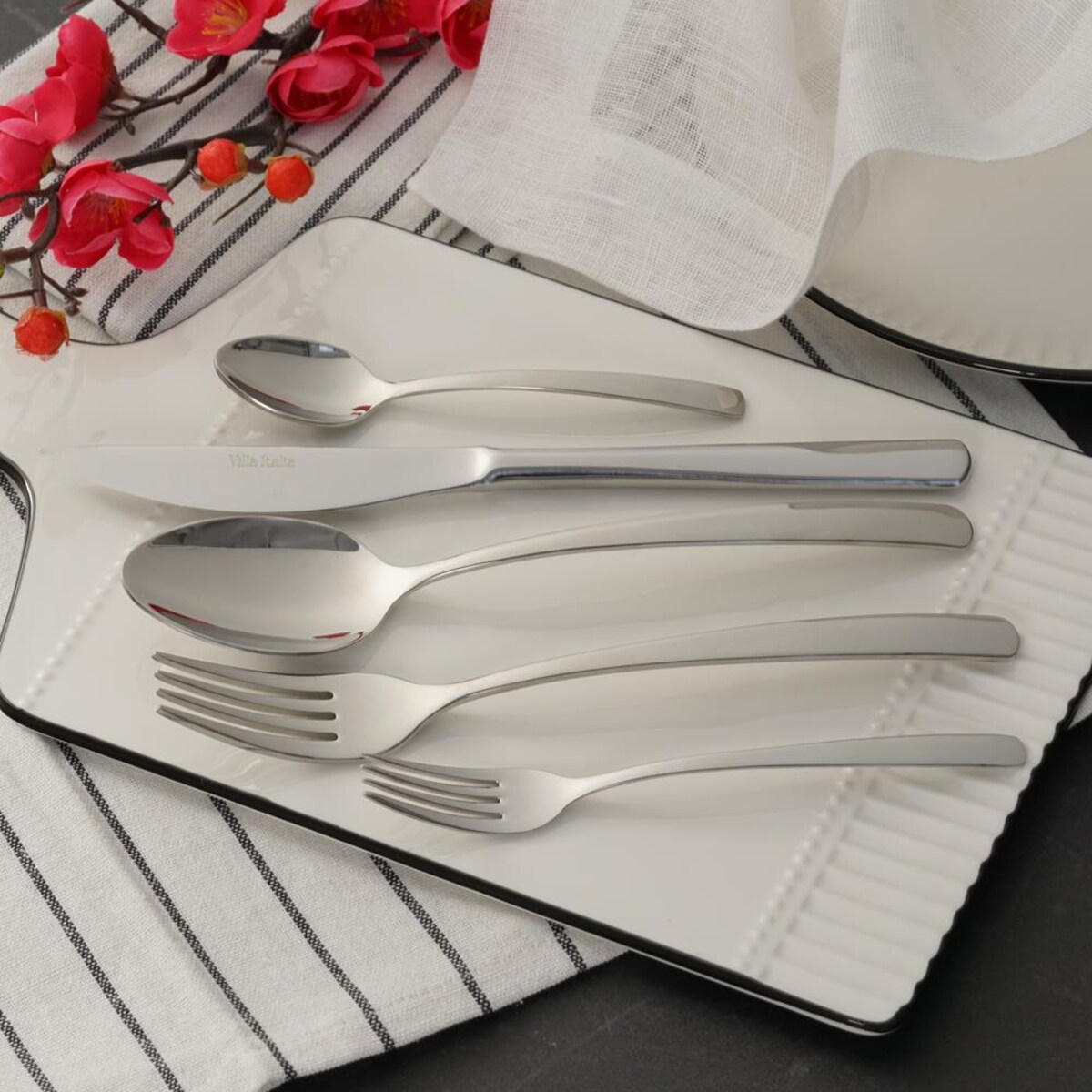 VILLA ITALIA Zestaw sztućców na 12 osób 60 elementów ALANIS