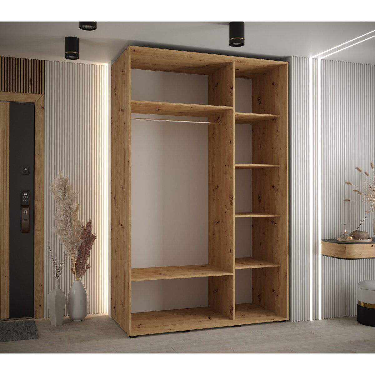 Szafa przesuwna Garderoba DAVOS 2 150 artisan/artisan/czarny