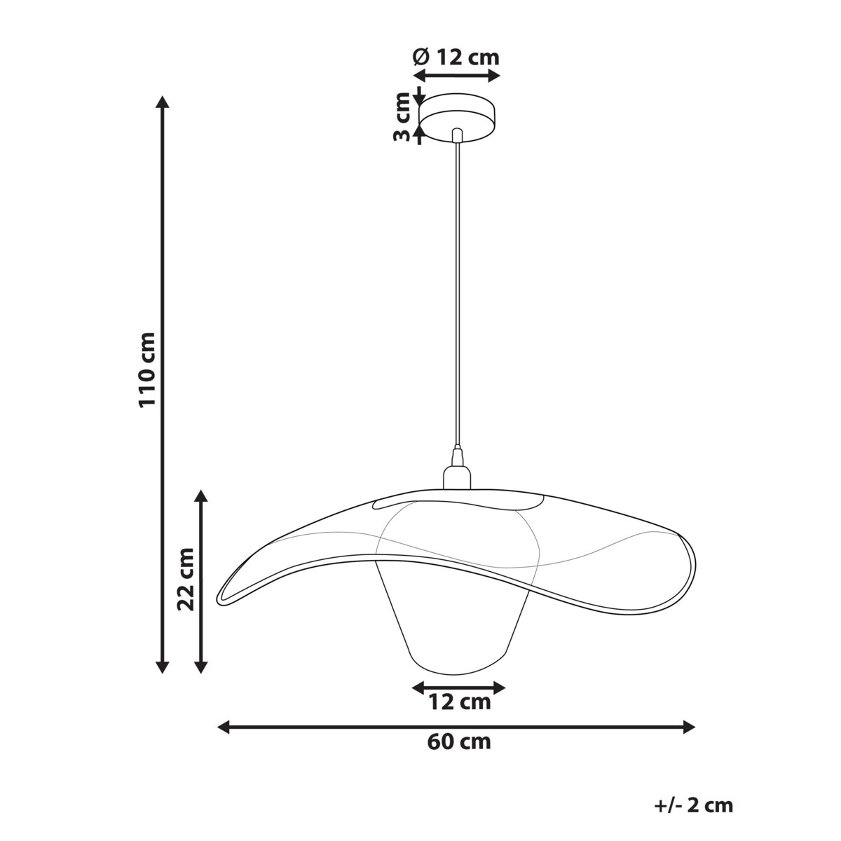 Lampa wisząca czarna LUNGA