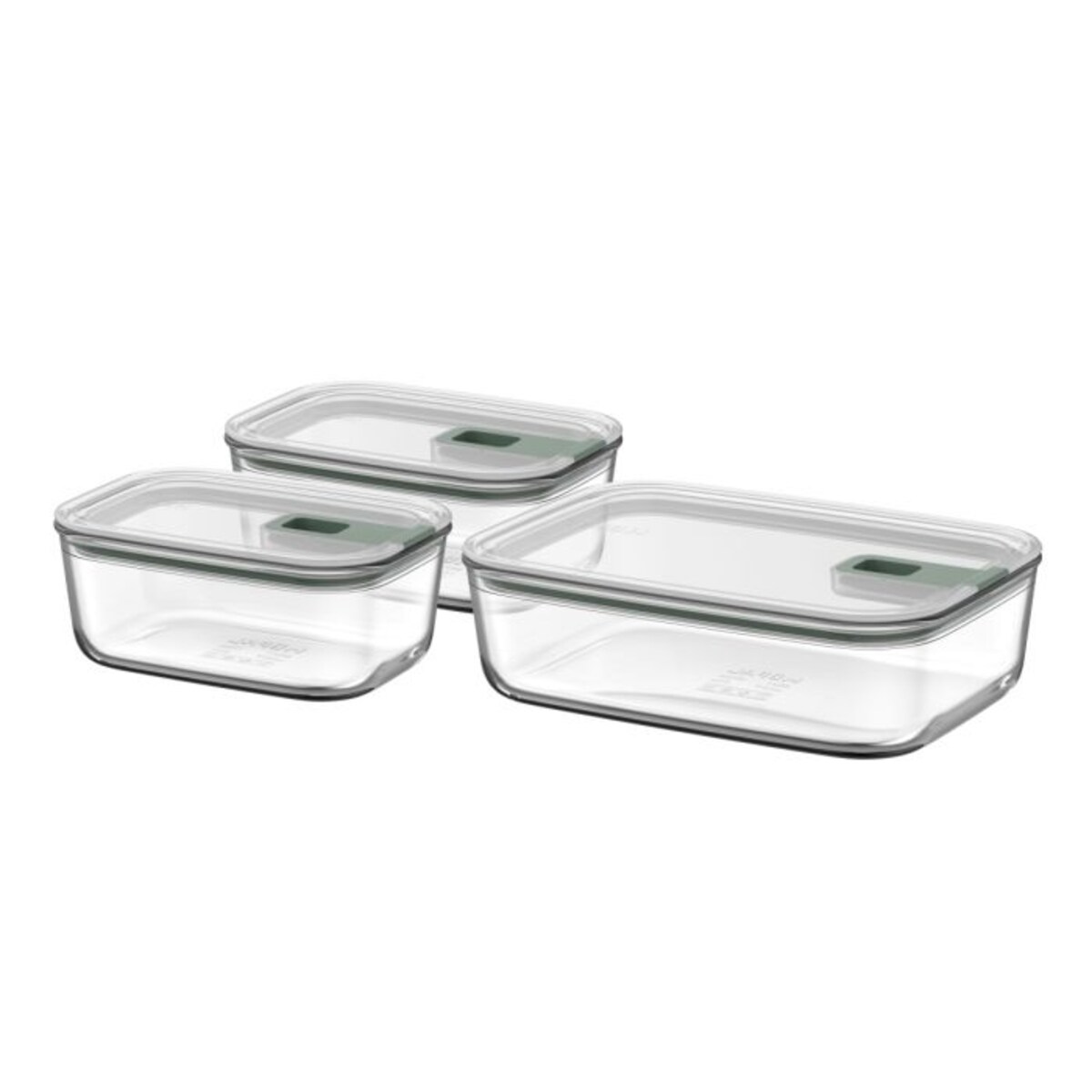 Zestaw trzech pojemników szklanych EasyClip 2.0 2x700 + 1500ml Sage