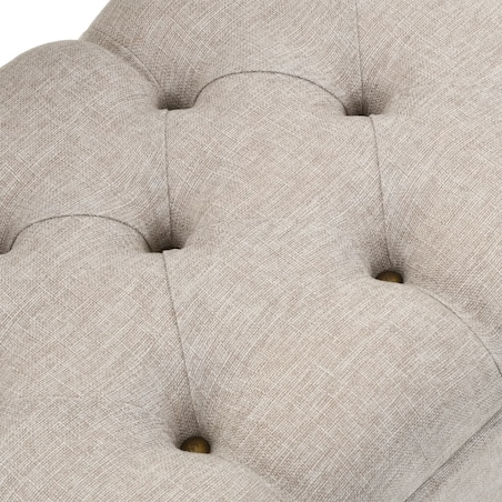 vidaXL Ławka ze schowkiem i oparciem, 110 cm, kremowa, tkanina