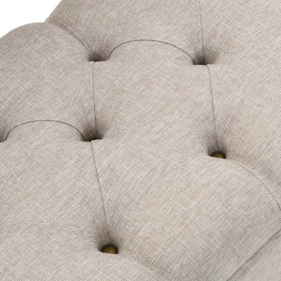 vidaXL Ławka ze schowkiem i oparciem, 110 cm, kremowa, tkanina