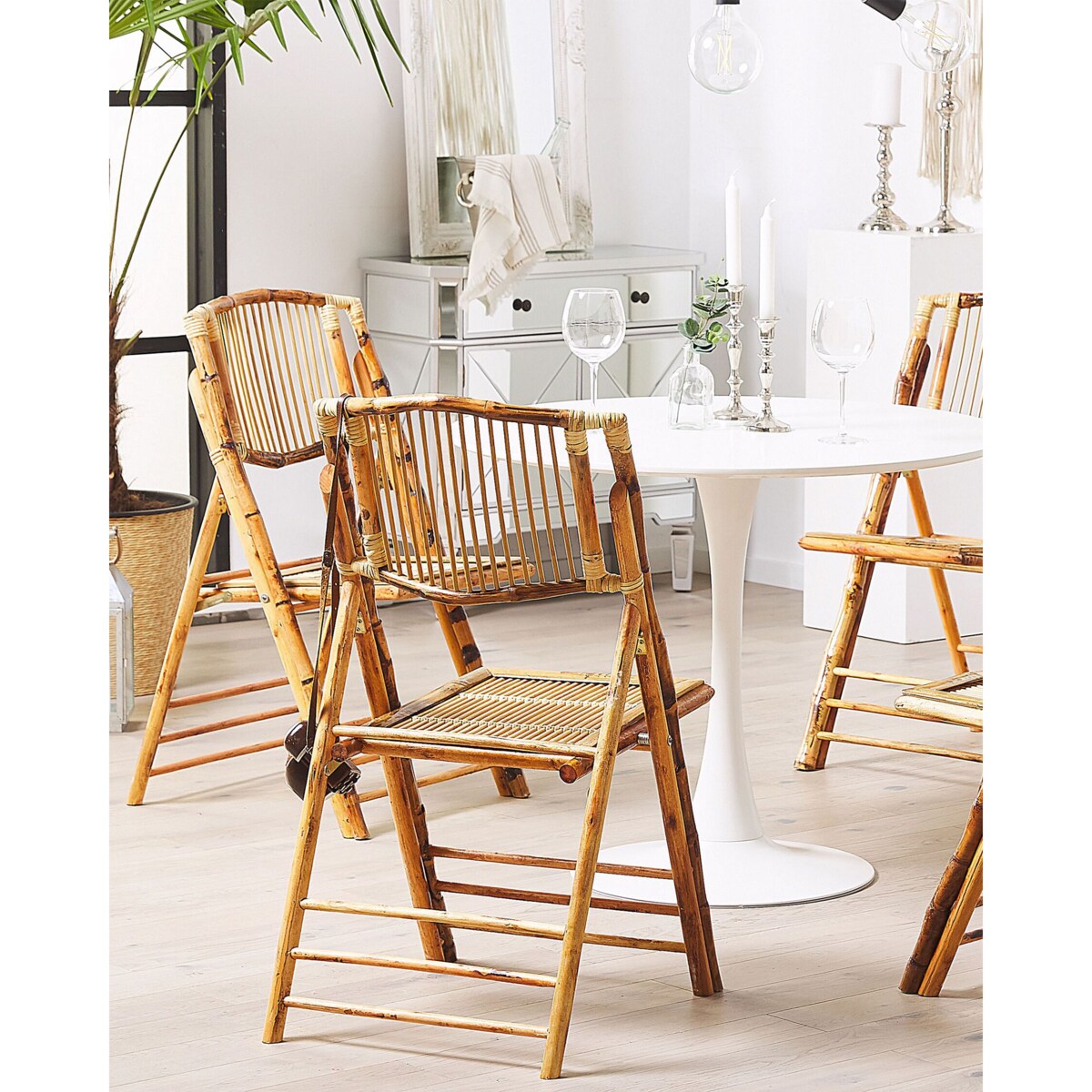 Krzesło do jadalni Zestaw 4 Brązowy TRENTOR