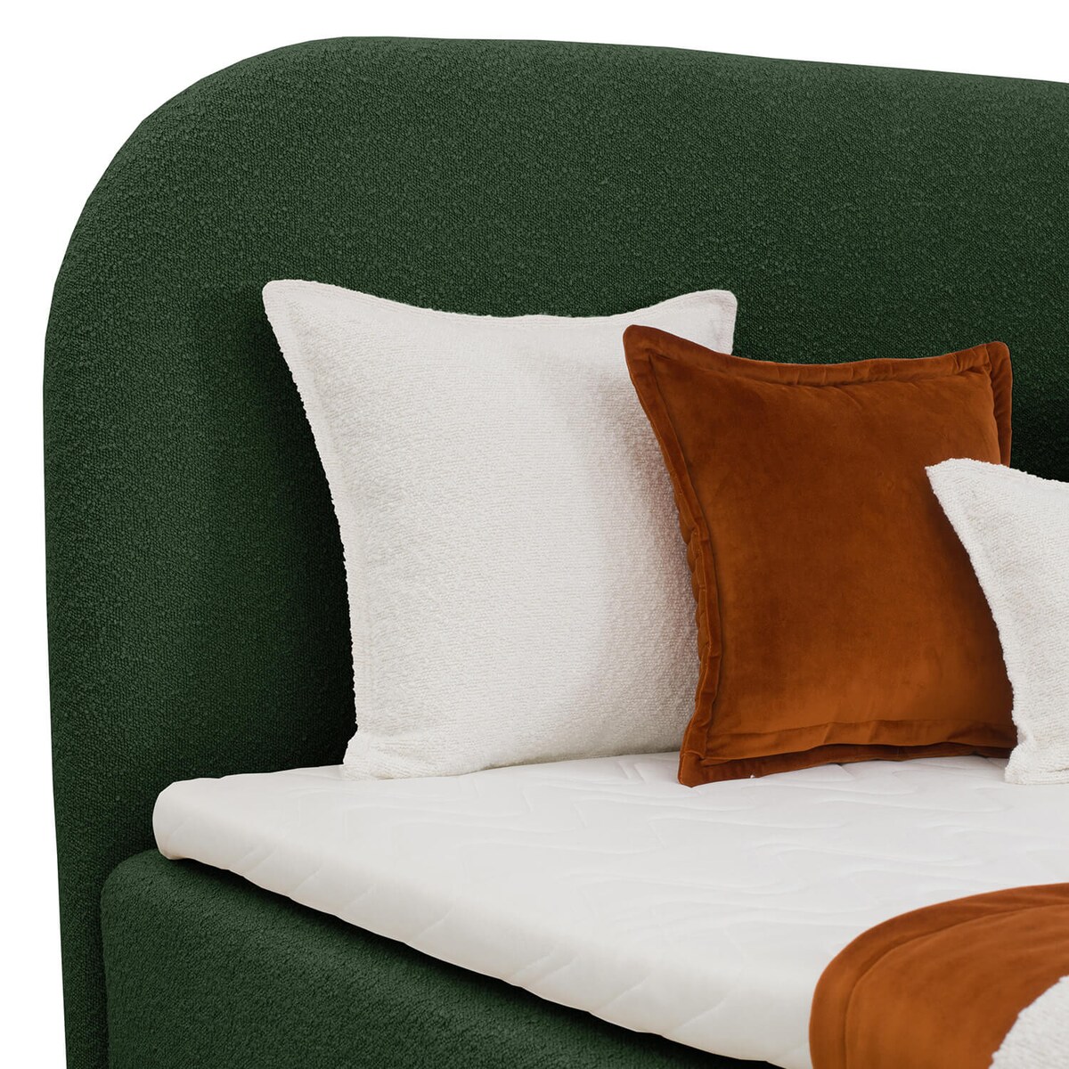 Łóżko kontynentalne CATRINE 120x200 z pojemnikiem, Butelkowa Zieleń, tkanina Baloo 2089