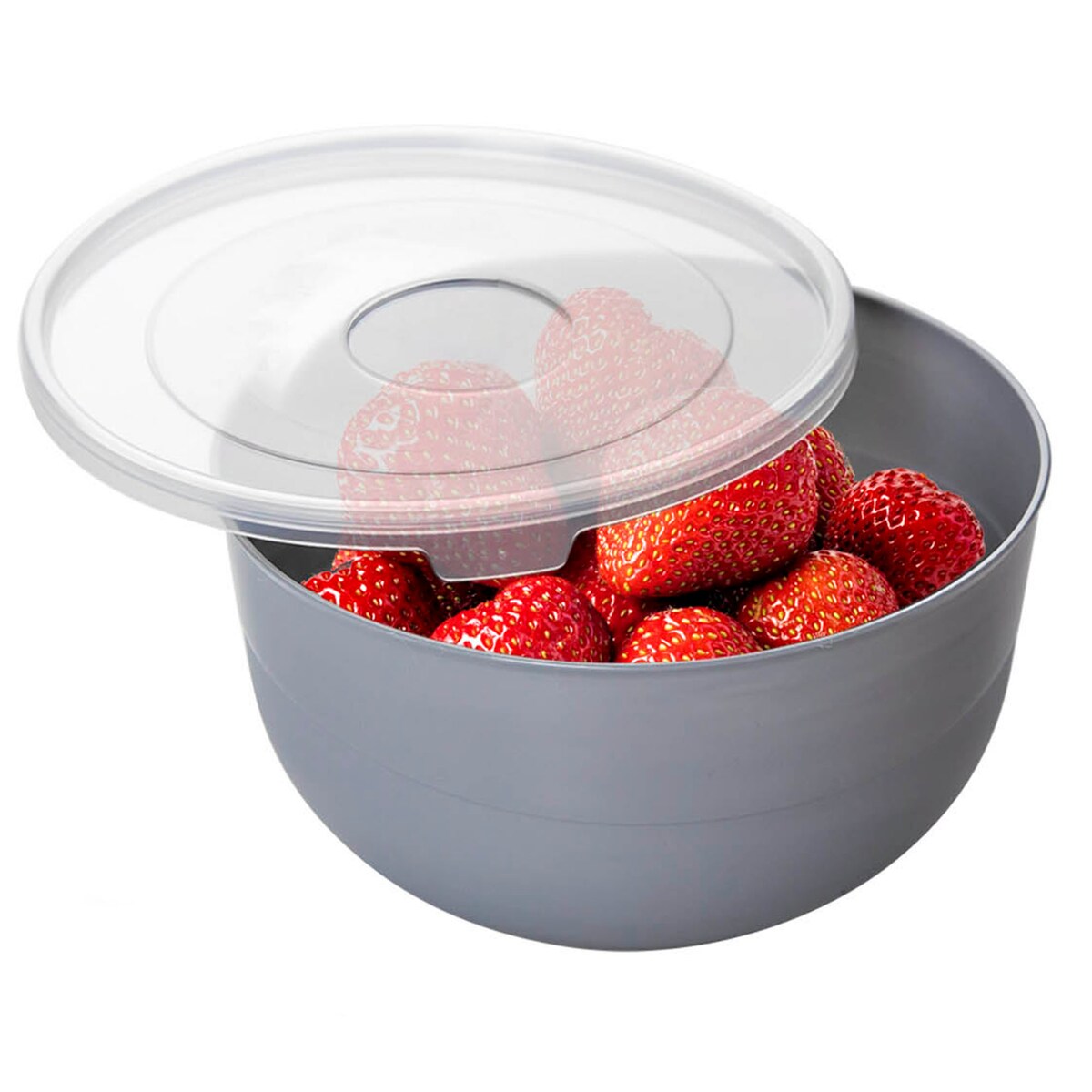 Miska Kuchenna Plastikowa Z Pokrywką Szara Zestaw 4 szt.