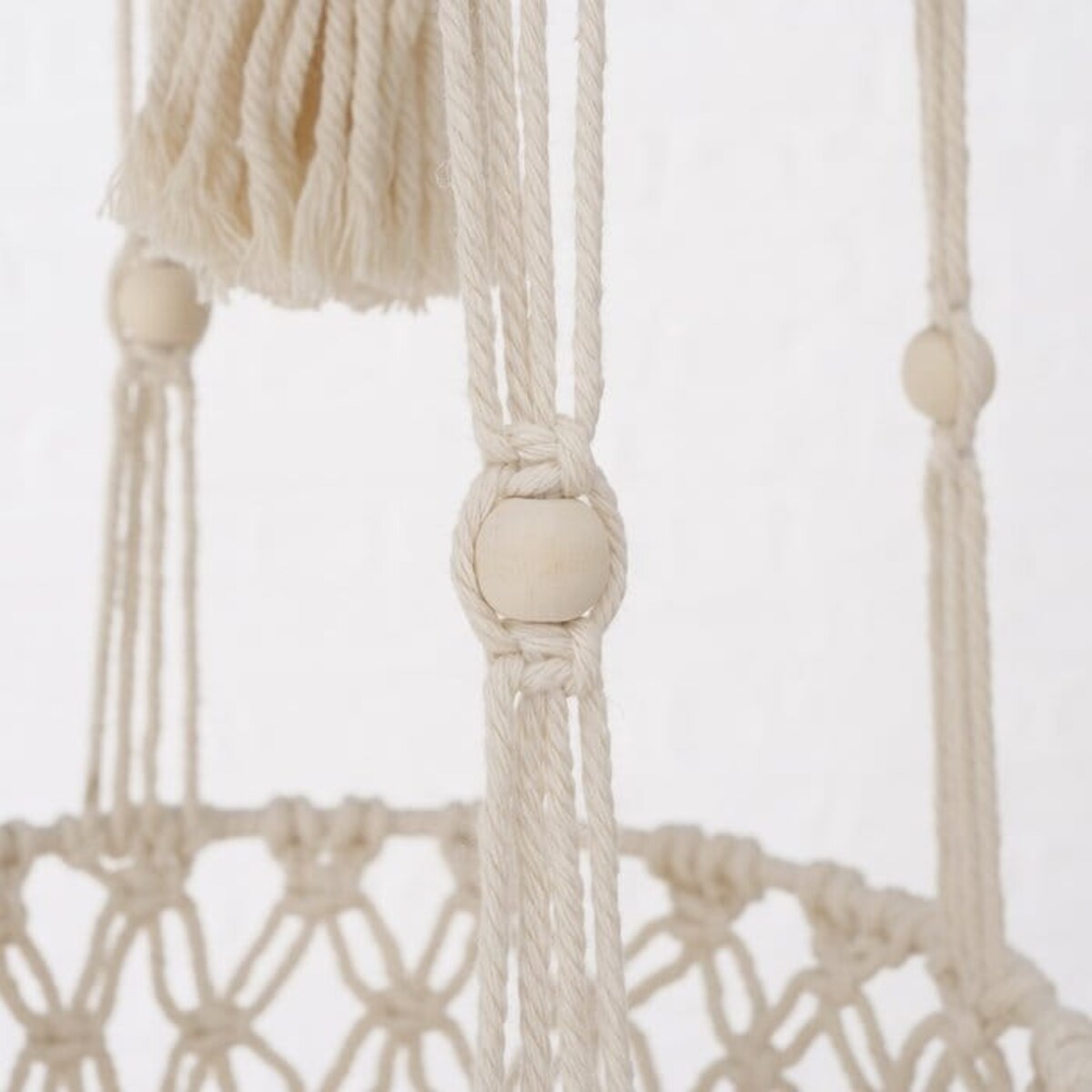 Bawełniany Kosz Wiszący Okrągły 112 cm Koszyk Organizer Osłonka Pojemnik