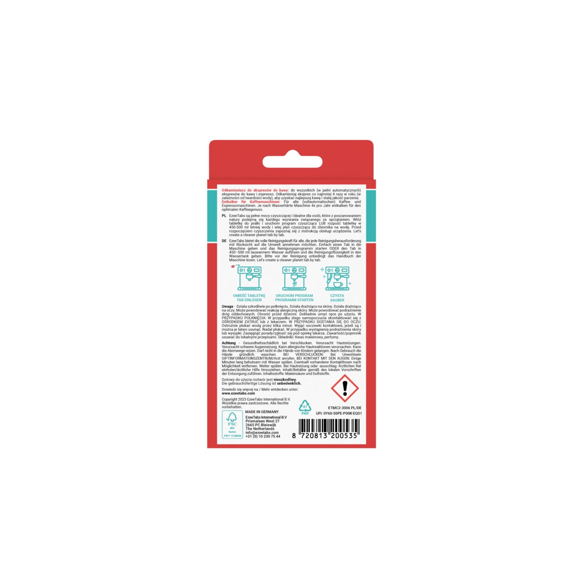 EZEETABS ODKAMIENIACZ DO EKSPRESÓW, W TABLETAKCH, 2x 35g