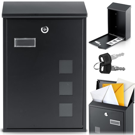 Skrzynka na listy Humberg pocztowa na bramę ogrodzenie czarna stalowa