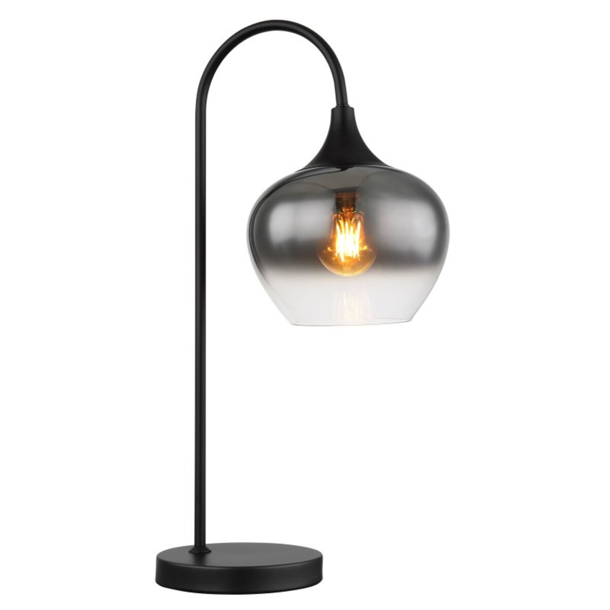 Lampa stołowa Globo MAXY 15548T czarna mat/przydymione szkło E27 nowoczesna do salonu i sypialni