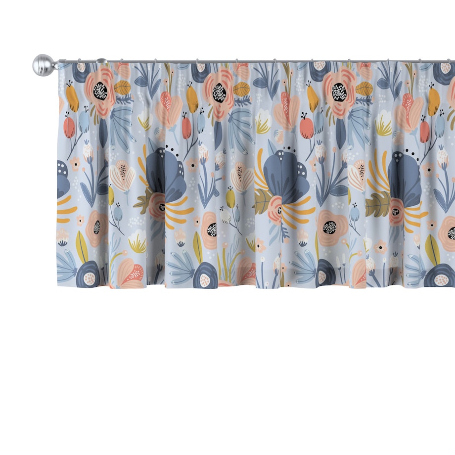 Lambrekin na taśmie marszczącej 130x40 niebieski