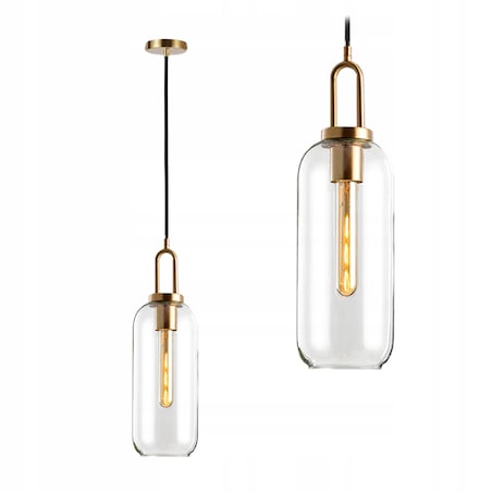 Lampa Wisząca Sufitowa Żyrandol E27 Szklana Tuba