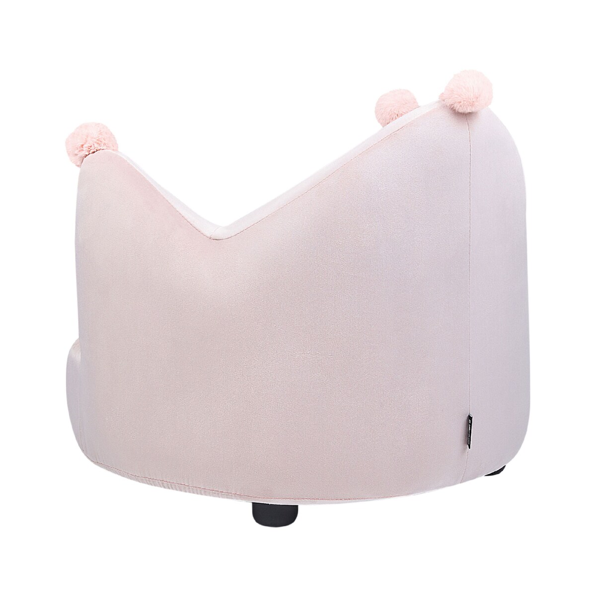 Fotel dziecięcy welurowy korona różowy VEGA