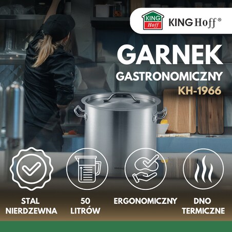 Kinghoff garnek gastronomiczny z pokrywą 50l KH1966