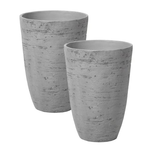 Zestaw 2 doniczek CAMIA Kamień 35 cm Szary