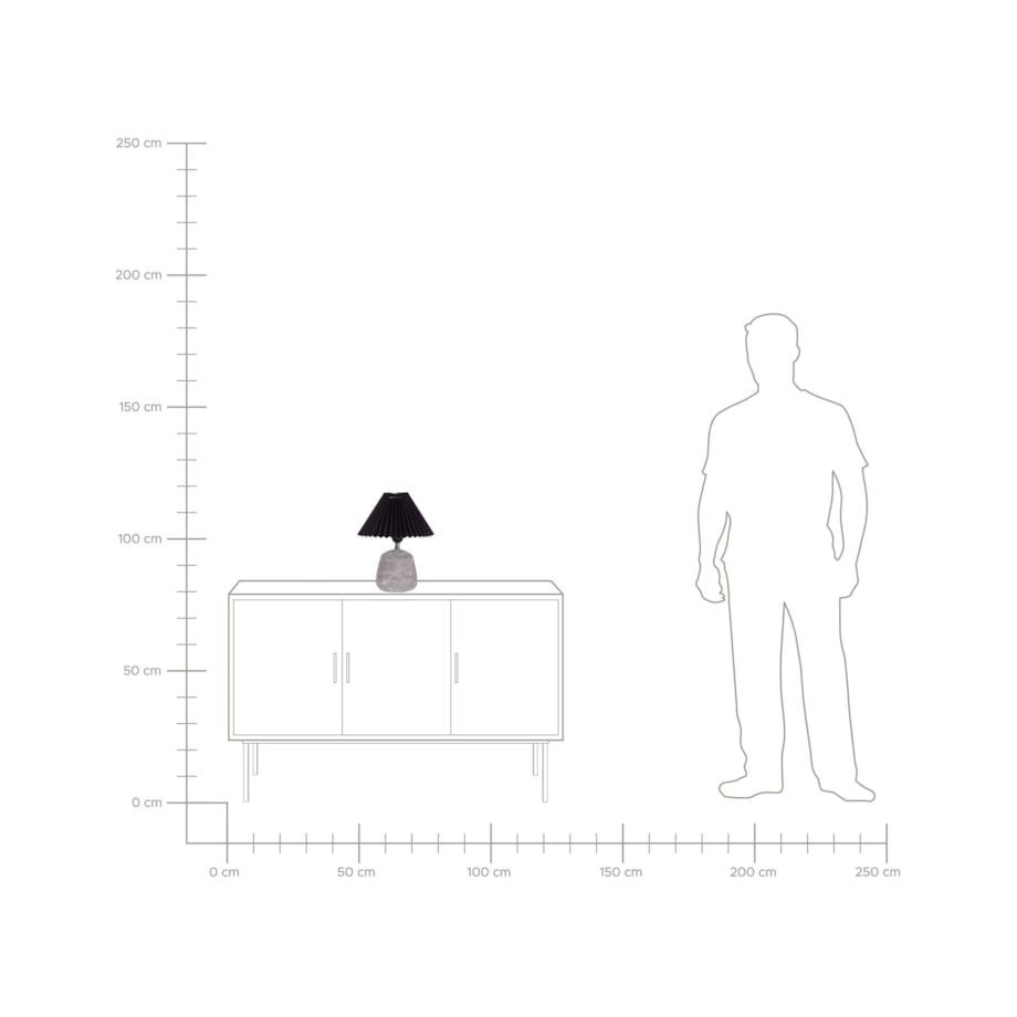 Zestaw 2 lampek nocnych ceramicznych czarny ZEYI