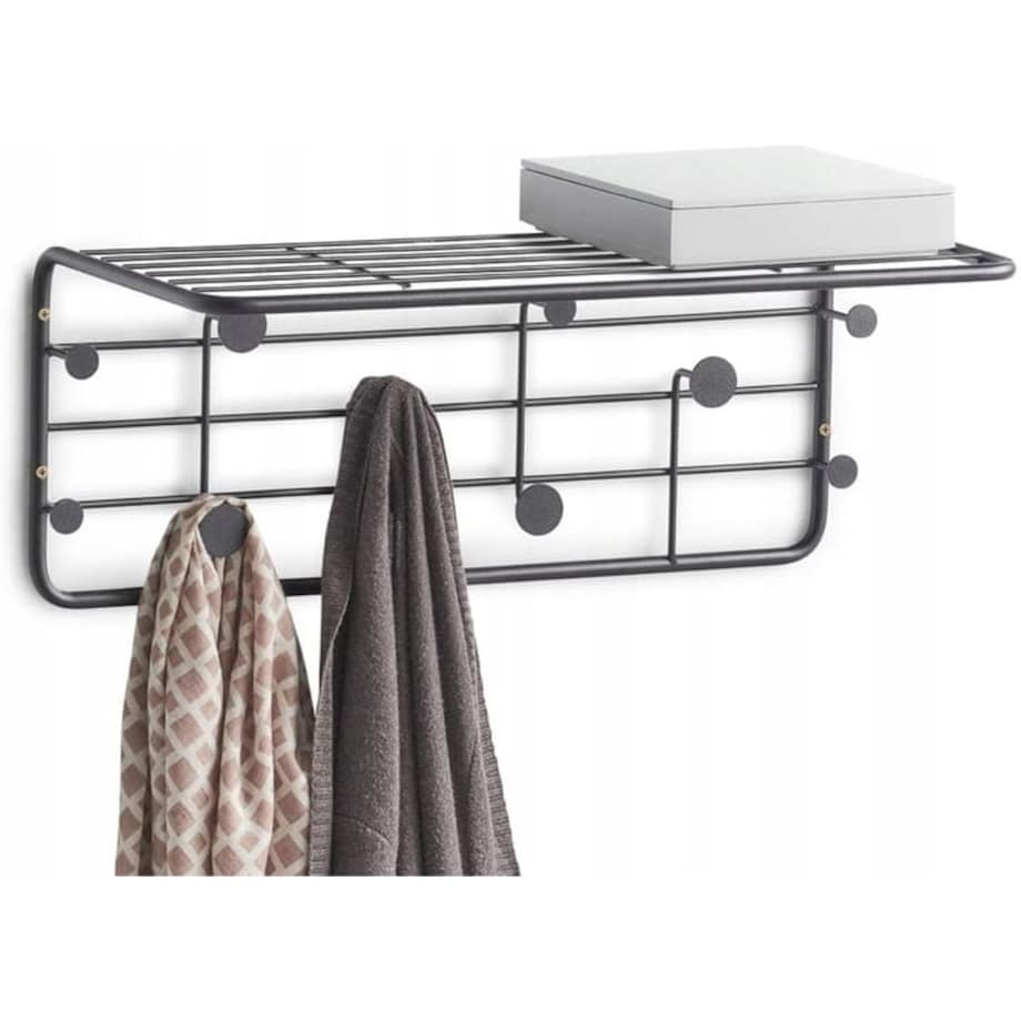 Wieszak Scienny metalowy Wielofunkcyjny Zeller Organizer Garderoby Czarny