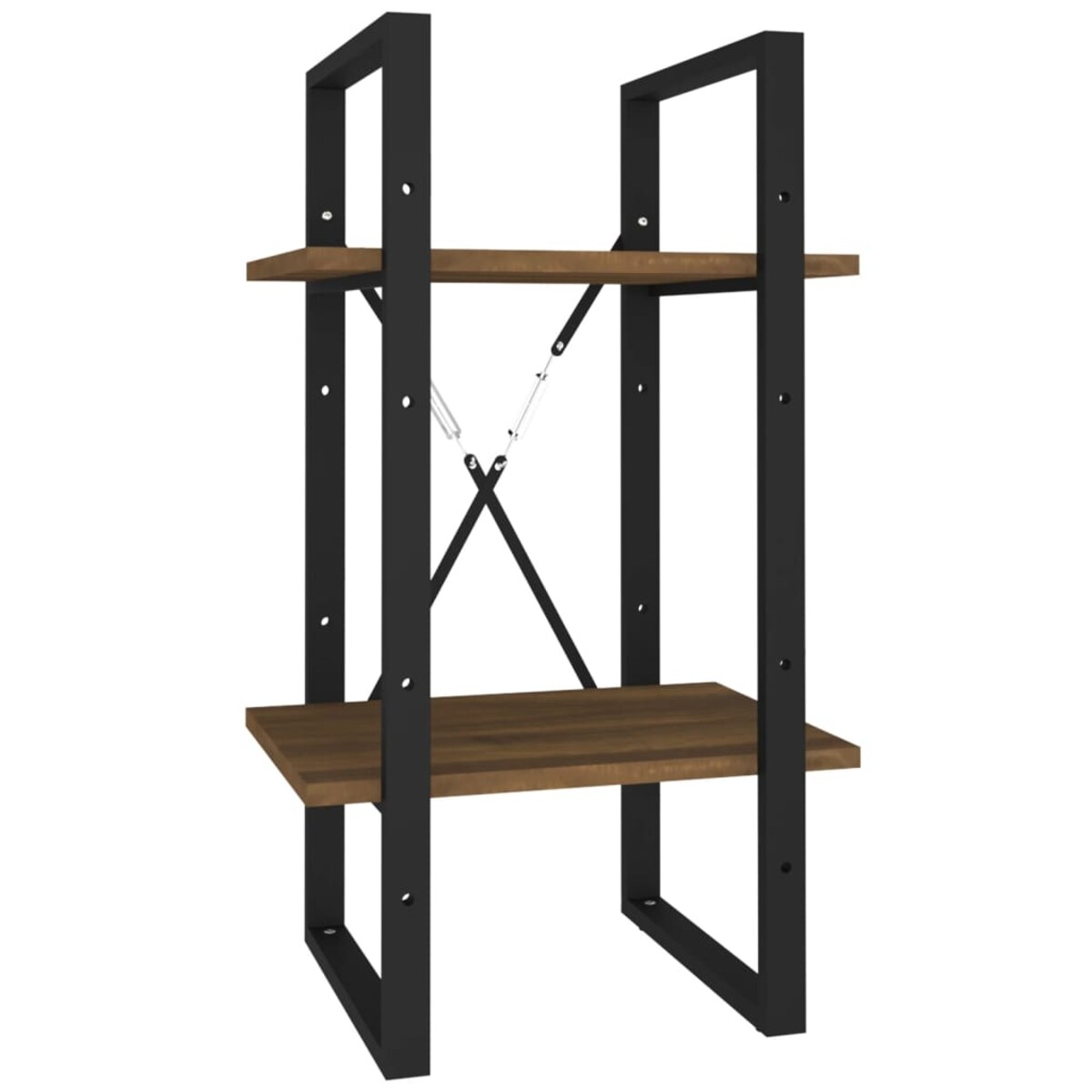 vidaXL Regał na książki z 2 półkami, brązowy dąb, 40x30x70 cm