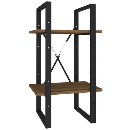 vidaXL Regał na książki z 2 półkami, brązowy dąb, 40x30x70 cm