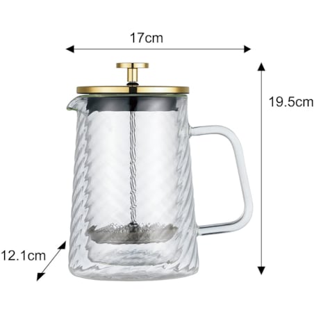 Zaparzacz do kawy herbaty szklany 600ml French Press złoty KLAUSBERG