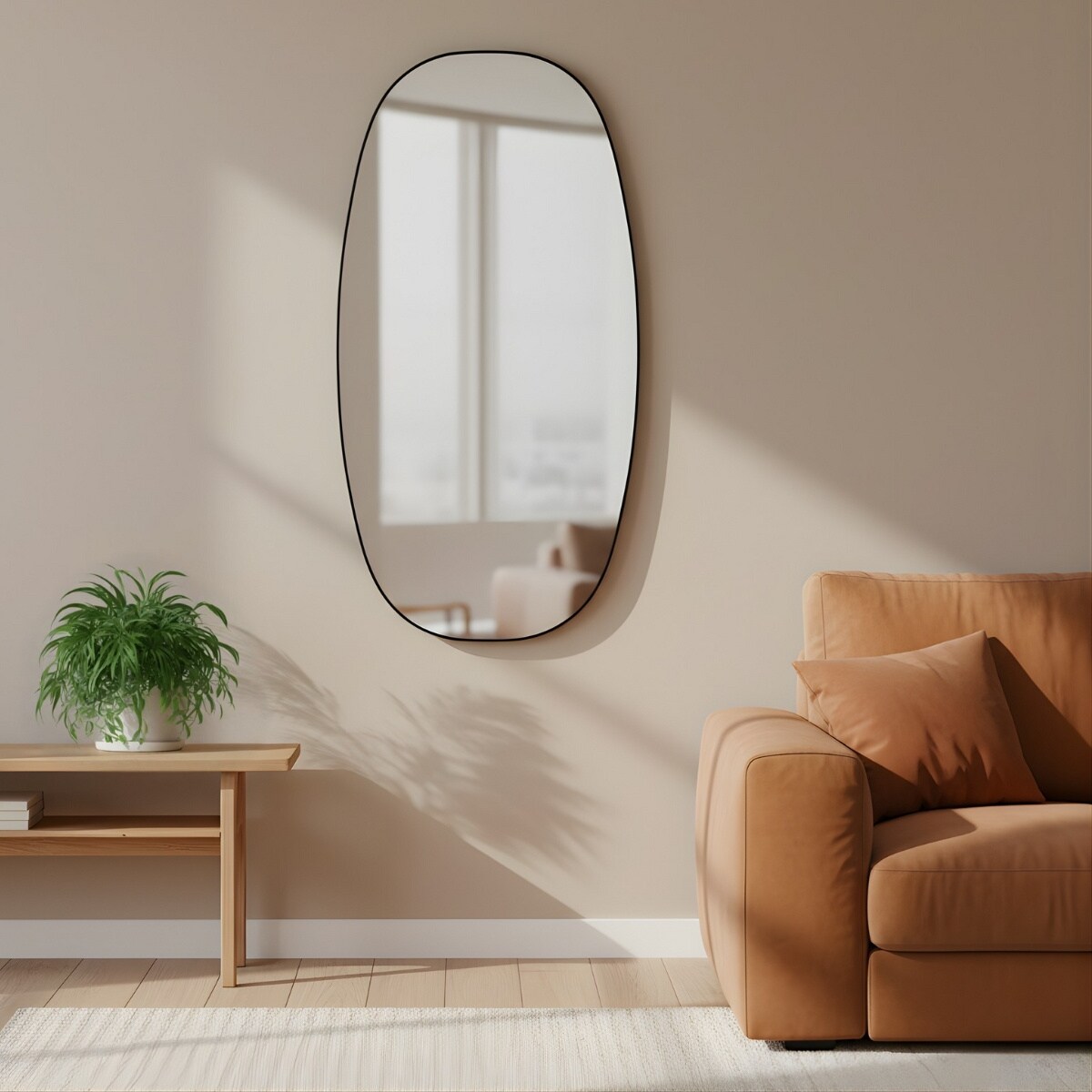 Owalne lustro wiszące OVYN, 60 x 32 cm