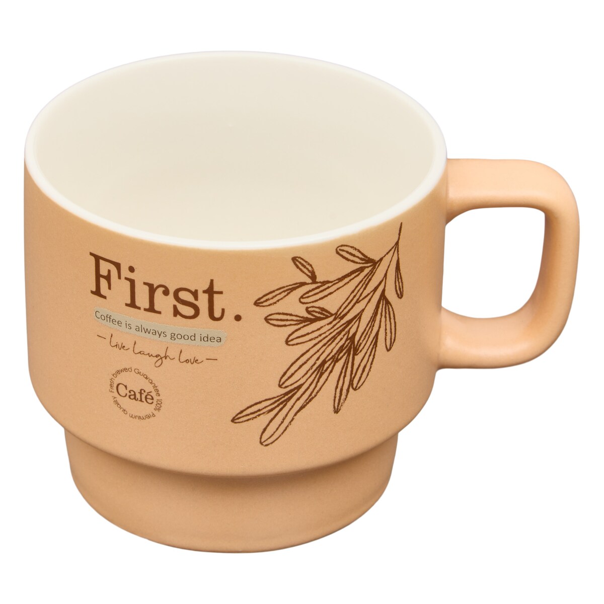 Zestaw 4 kubków WELLNESS na stojaku, porcelana, 220 ml