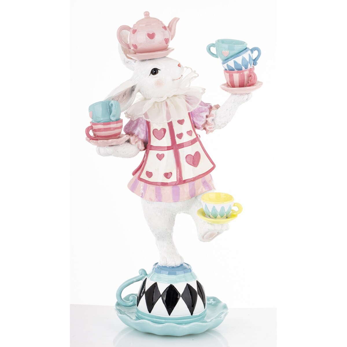 Dekoracja - królik na herbacianym czajniczku 41x22x15 cm CIRCUS-4