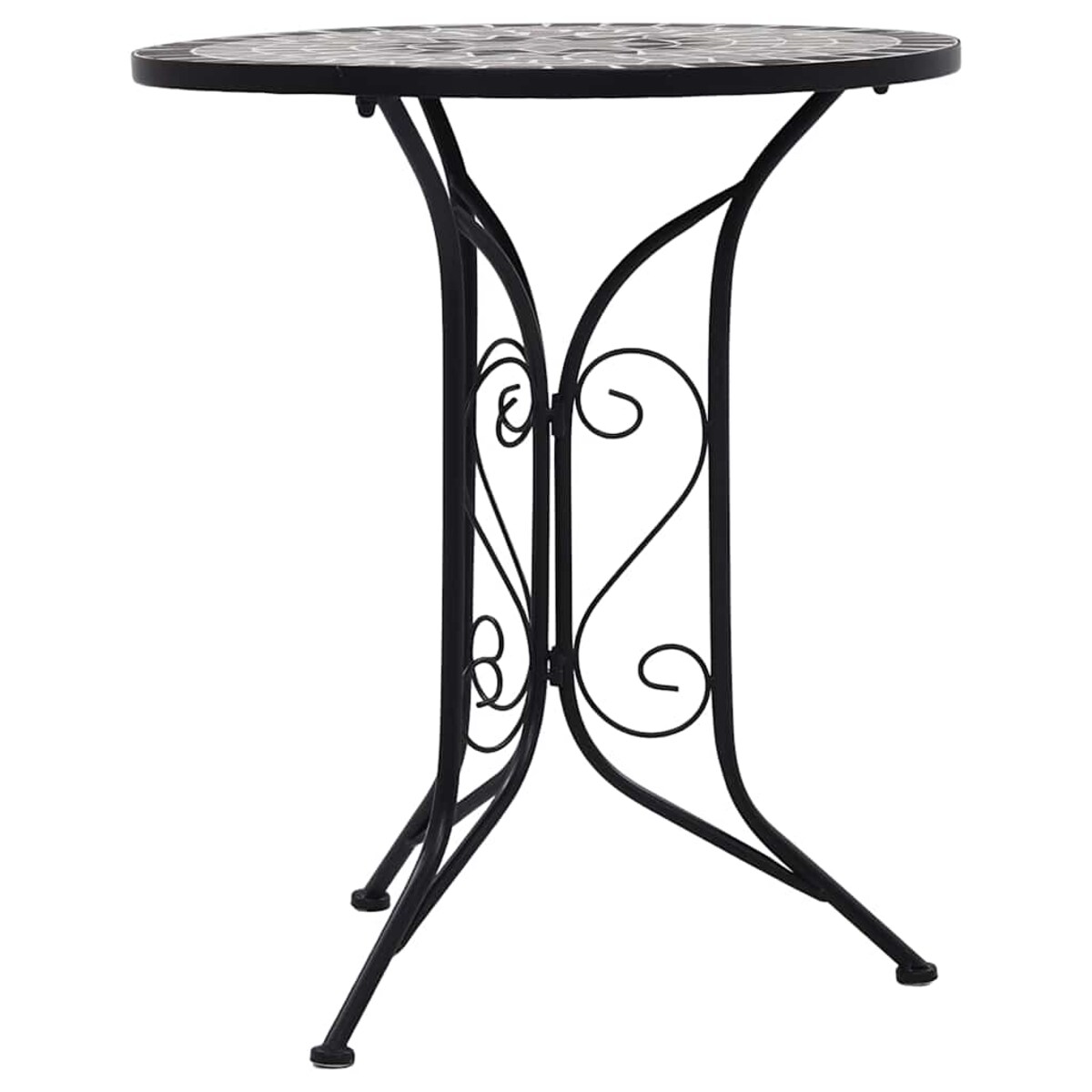 vidaXL Mozaikowy stolik bistro, szary, 60 cm, ceramiczny