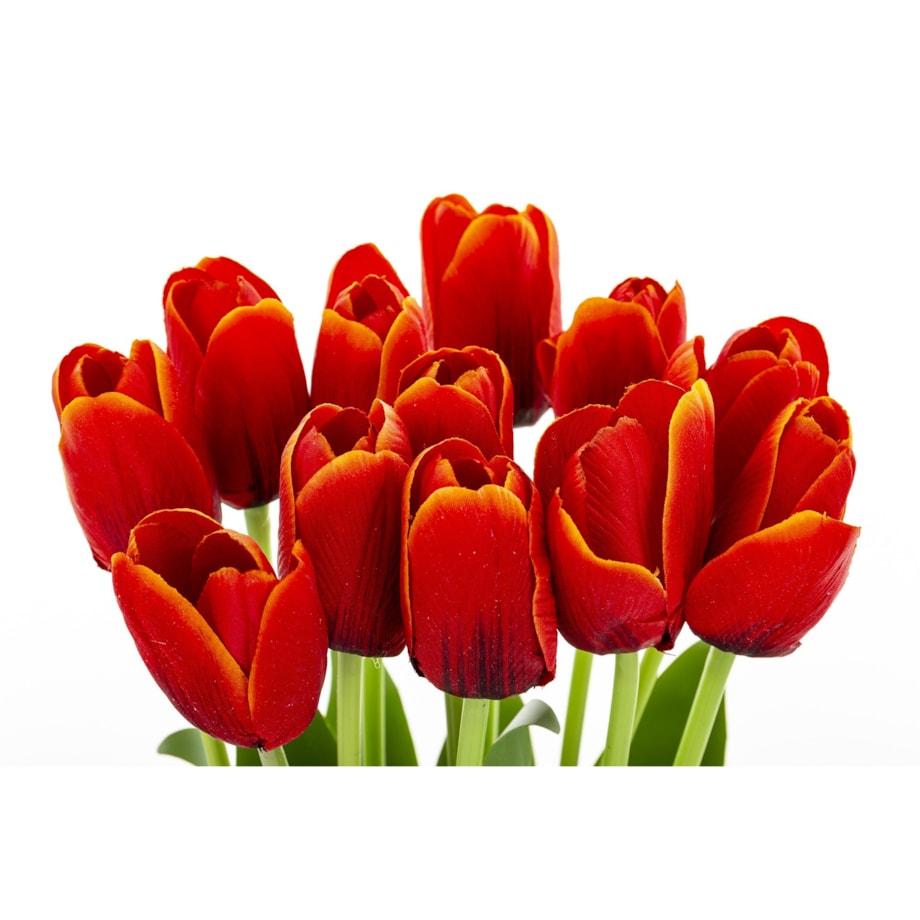Dekoracja - bukiet sztucznych kwiatów 38x16x16 cm TULIPANY czerwone