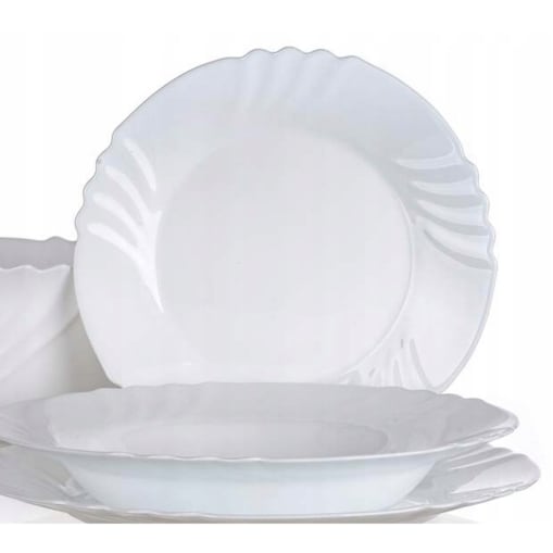 KOMPLET TALERZE OBIADOWE BIAŁE EBRO BORMIOLI NA 6 osób na prezent mamy box