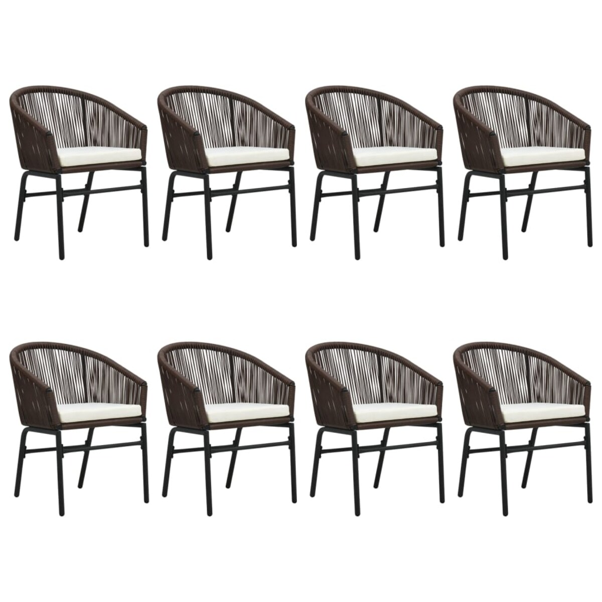 vidaXL 9-częściowy zestaw mebli ogrodowych, brązowy