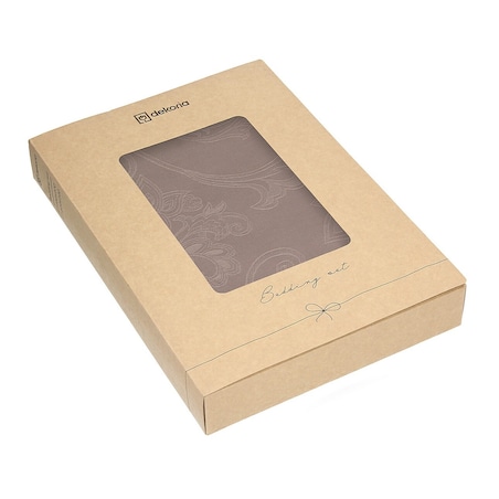 Pościel z satyny żakardowej Mocha Whisper 160x200 cm, 160x200 cm