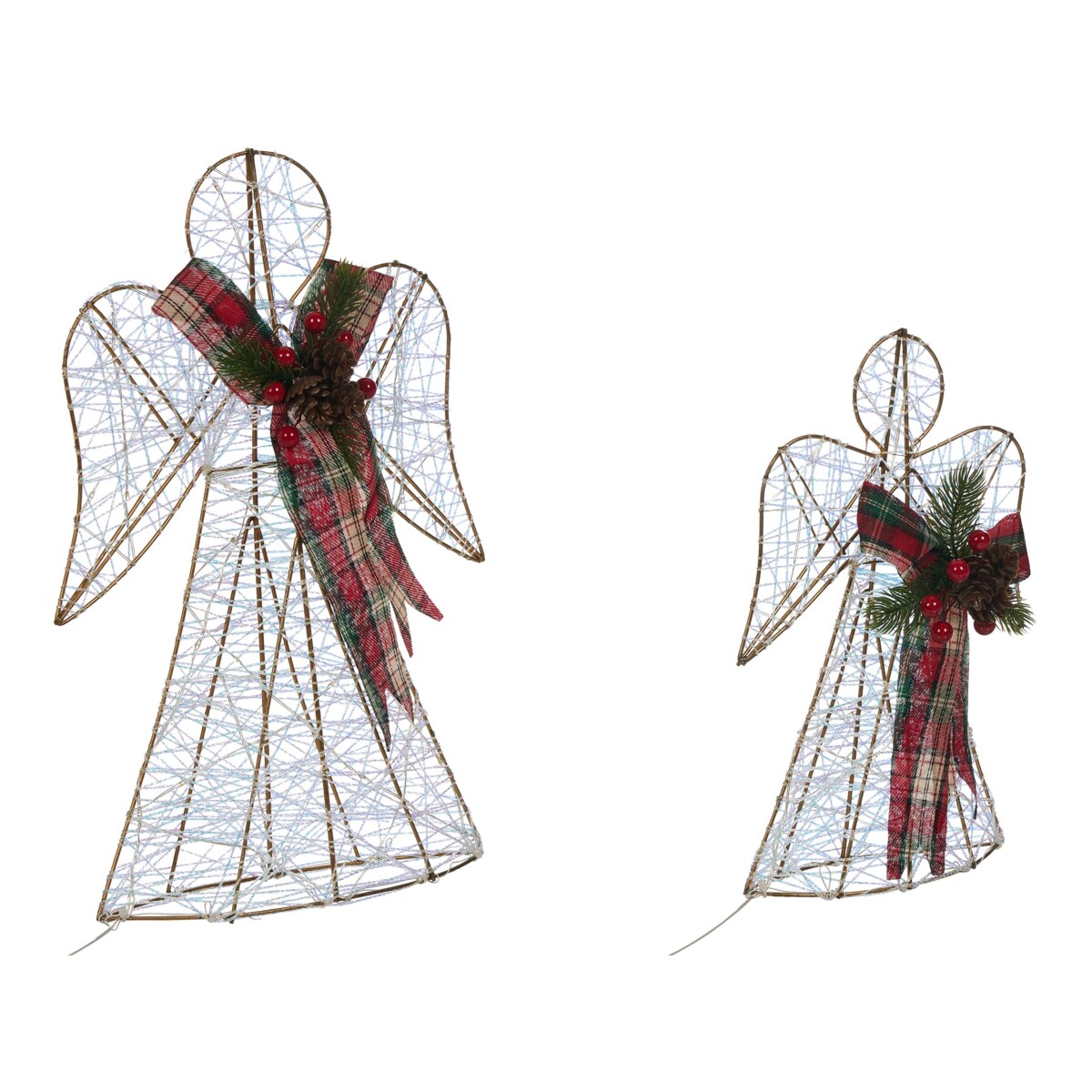 Dekoracja świąteczna ANNSJON Anioł 30/40 cm Kolorowy