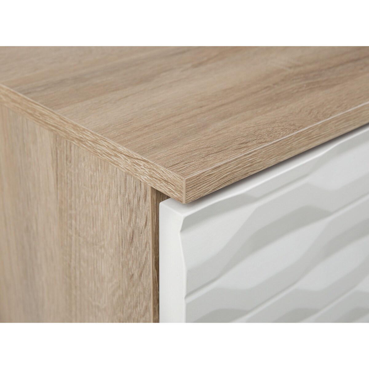 Stolik kawowy z szufladą jasne drewno z białym SWANSEA