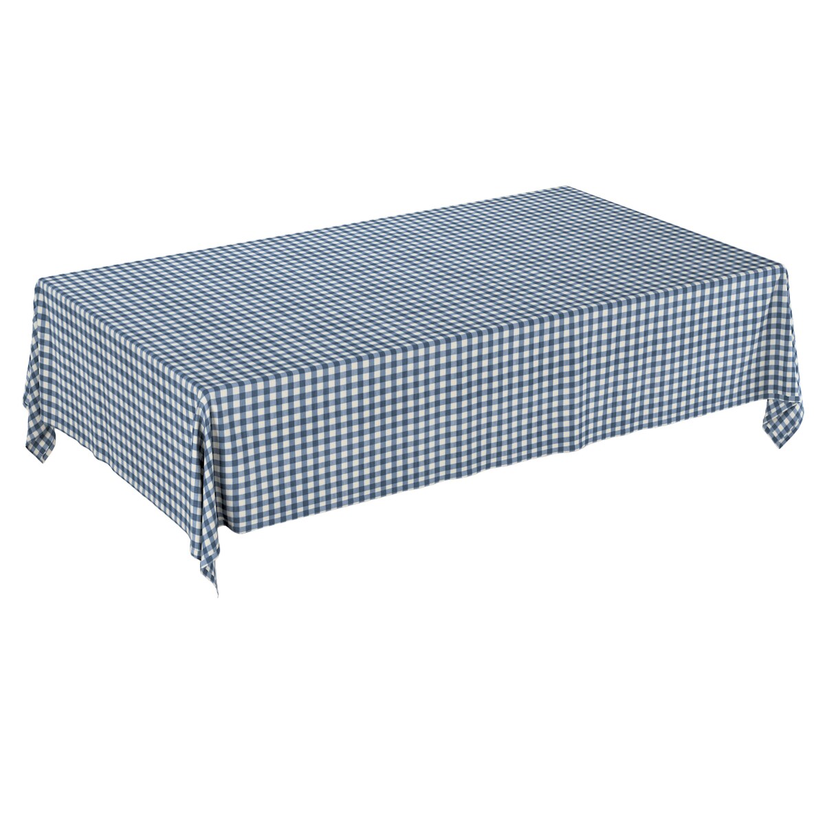 Obrus prostokątny 100 x 100 cm granatowo-biała kratka (1,5x1,5cm)