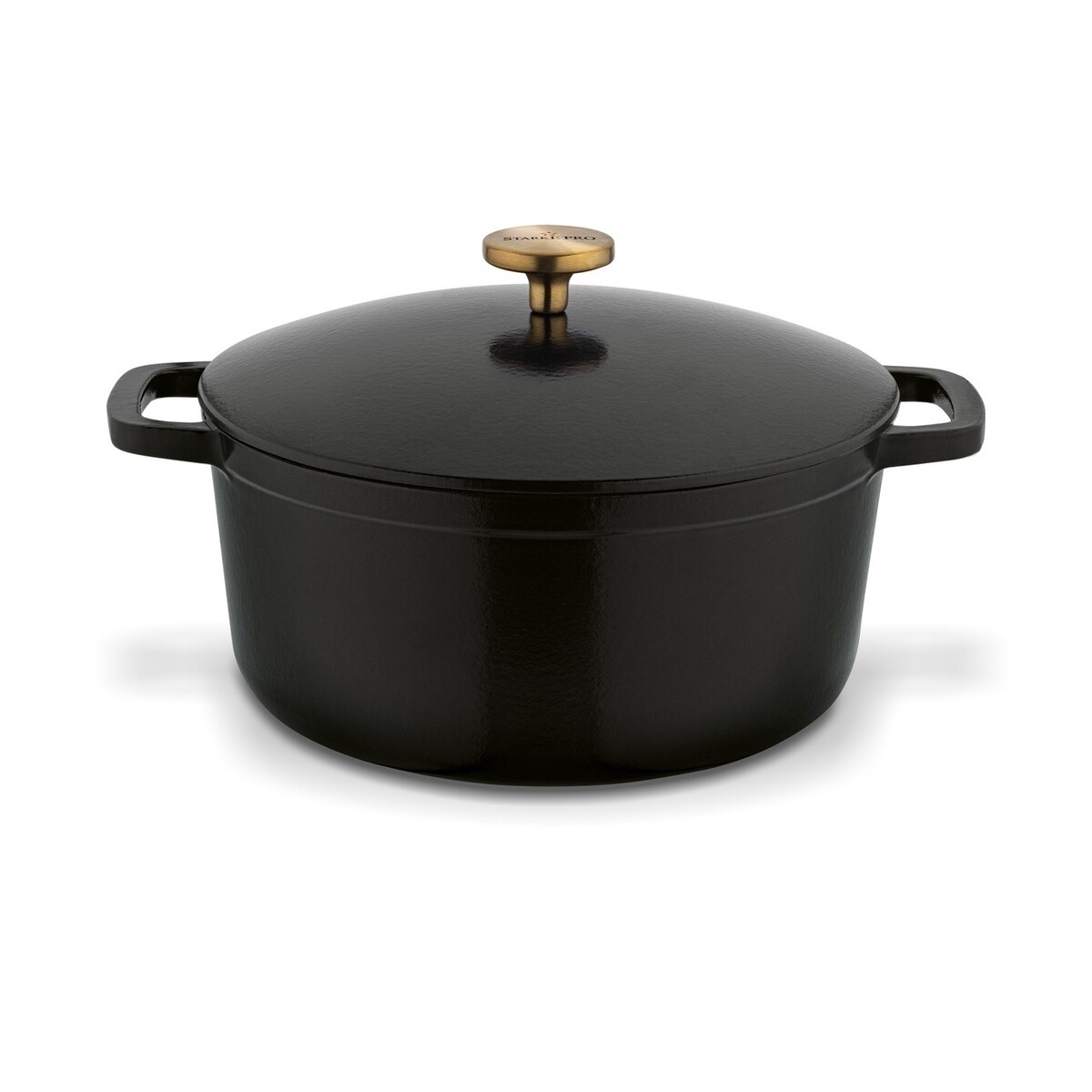 Gęsiarka żeliwna emaliowana brytfanna garnek 5 L okrągła czarna na święta