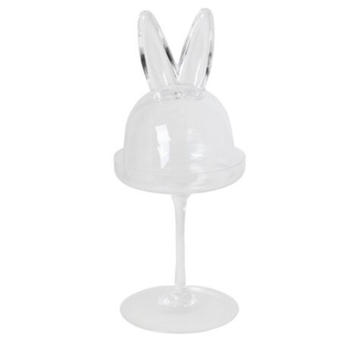 Patera szklana pokrywa z uszami królika 28,5x12x12 cm