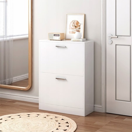 Szafka na buty biała garderoba regał na obuwie komoda loft nowoczesna 60 cm