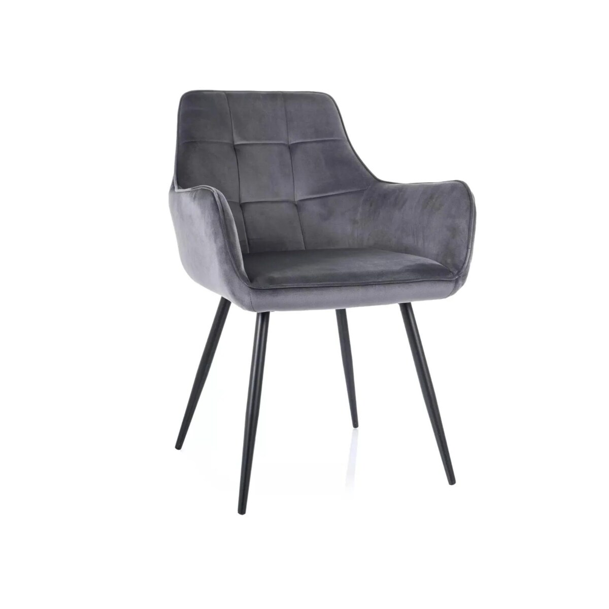 Krzesło tapicerowane LEMON VELVET szare