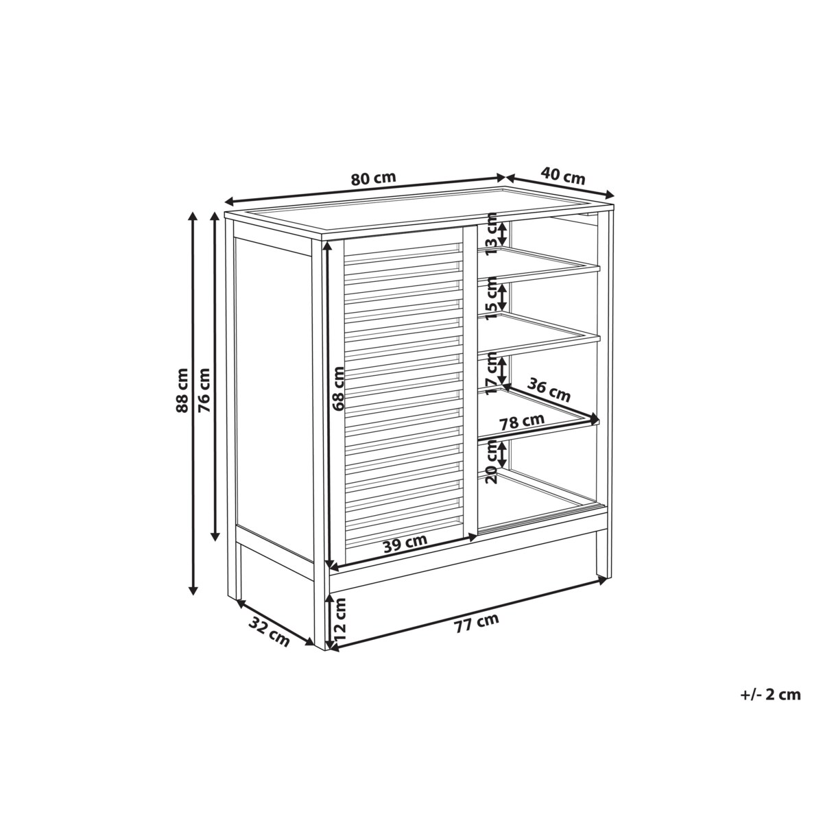 Szafka na buty MIDWOOD Drewno bambusowe Jasnobrązowy