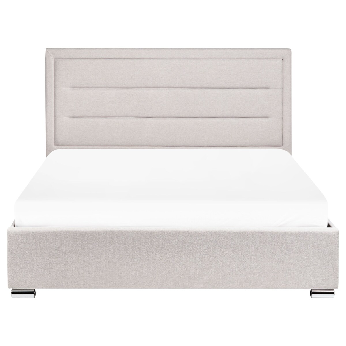 Łóżko z pojemnikiem ROUEN 160 x 200 cm Jasnobeżowy