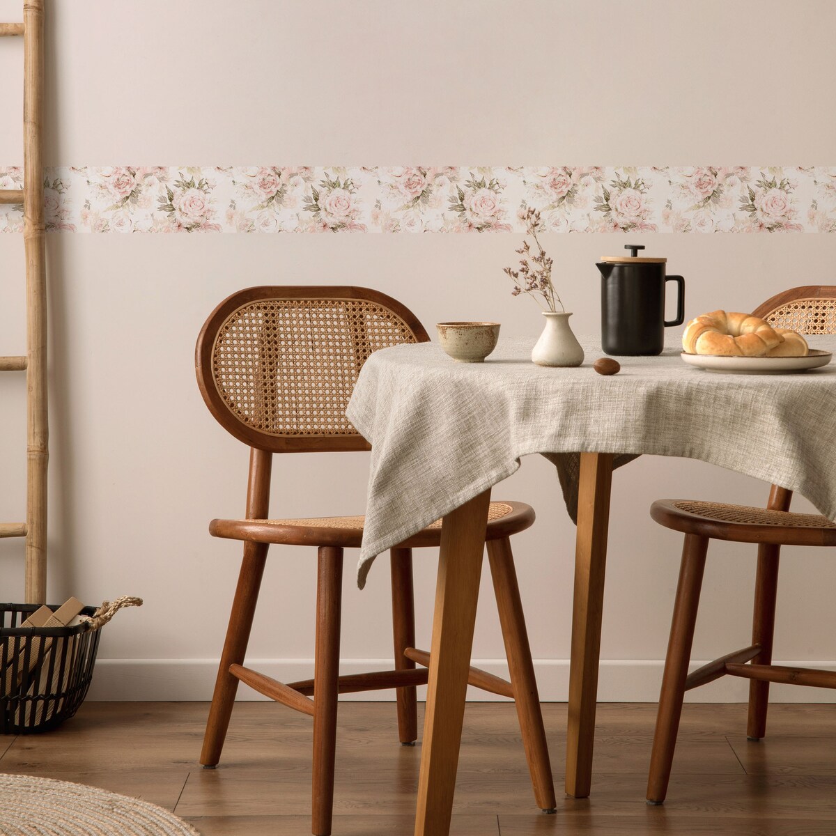 Samoprzylepny Pasek Dekoracyjny KWIATY Piwonie Peonie Styl Retro Rośliny