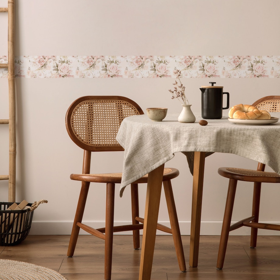 Samoprzylepny Pasek Dekoracyjny KWIATY Piwonie Peonie Styl Retro Rośliny